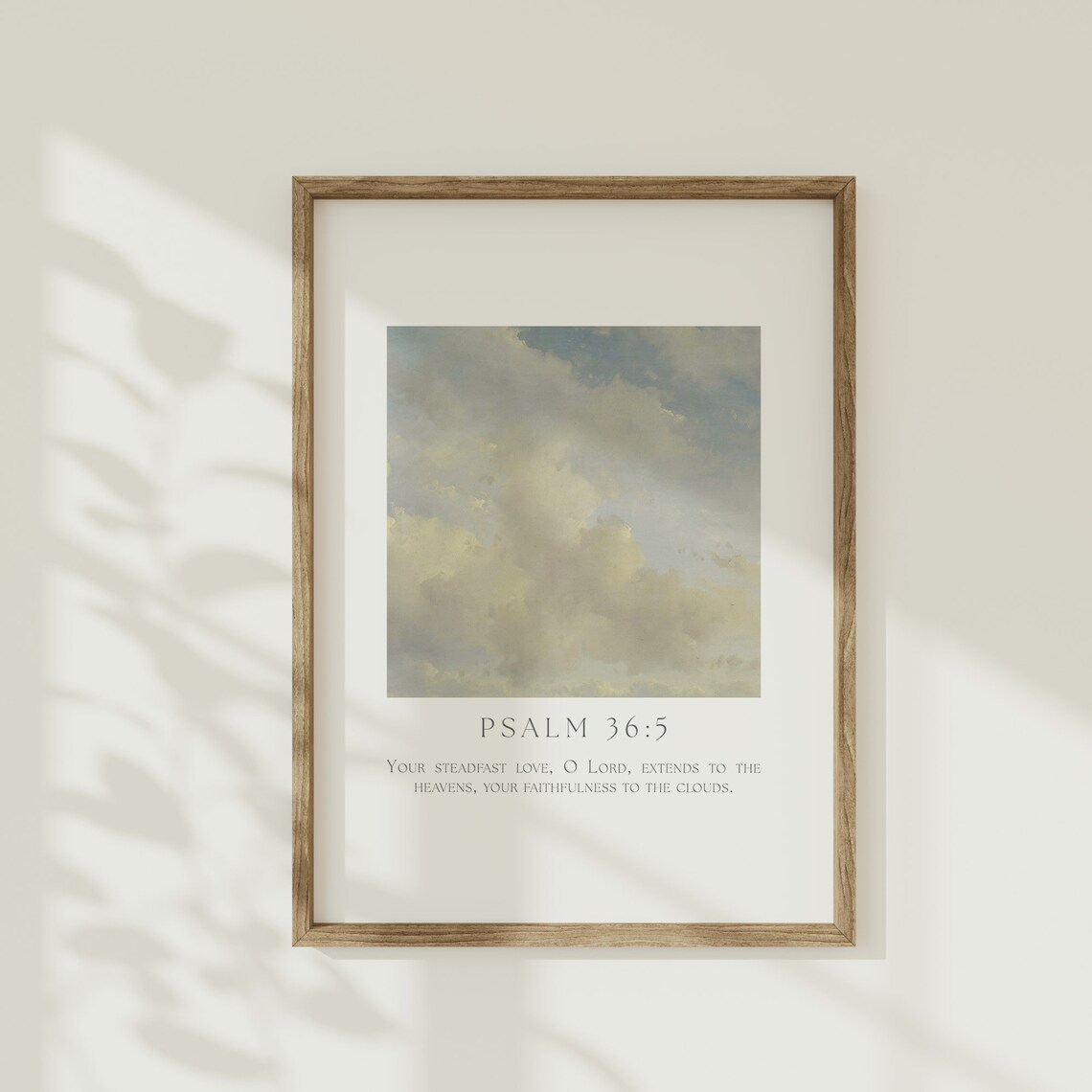 Psalm 36:5 Cloud Sky Painting Steadfast Love Bible Verse Poster