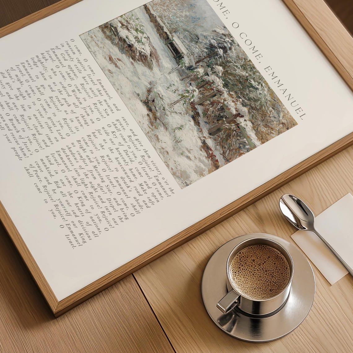 Christmas Hymn Wall Art O Come O Come Emmanuel Vintage Winter Snow Landscape Farmhouse Worship Song Poster Christian Holiday Faith Gift - Image 5