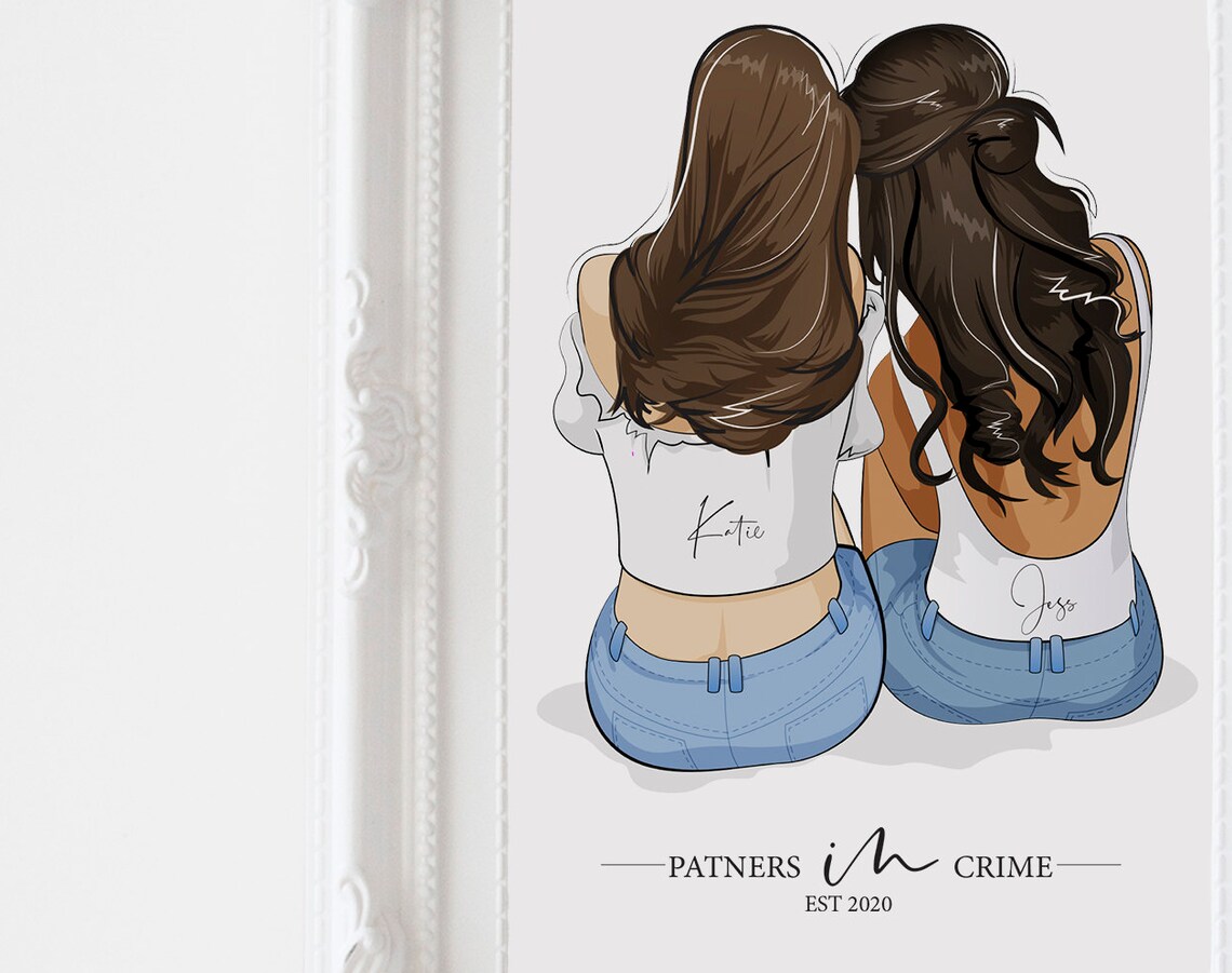 Personalised Best Friend Illustration Art Print