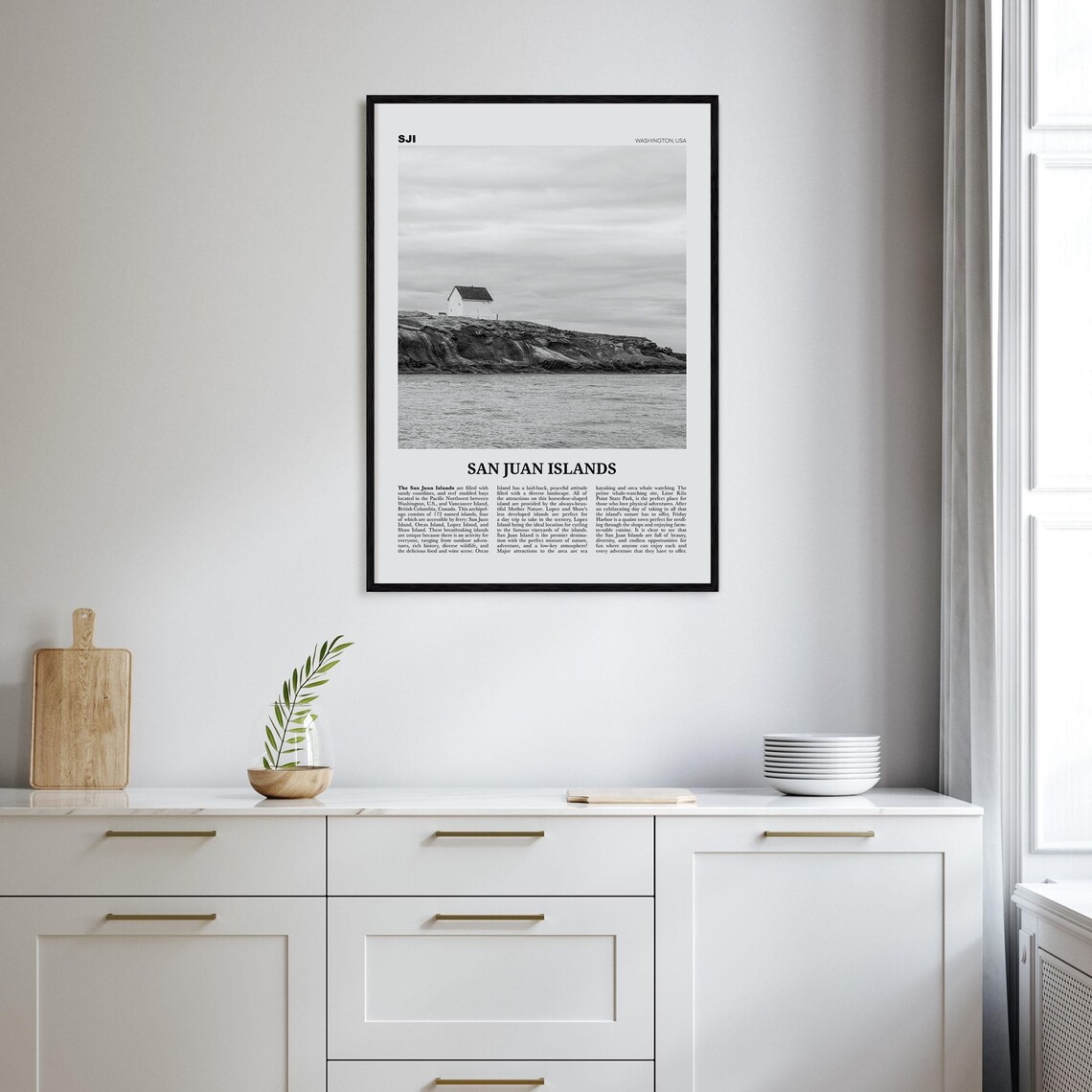 San Juan Islands Black And White Travel Poster - Image 2
