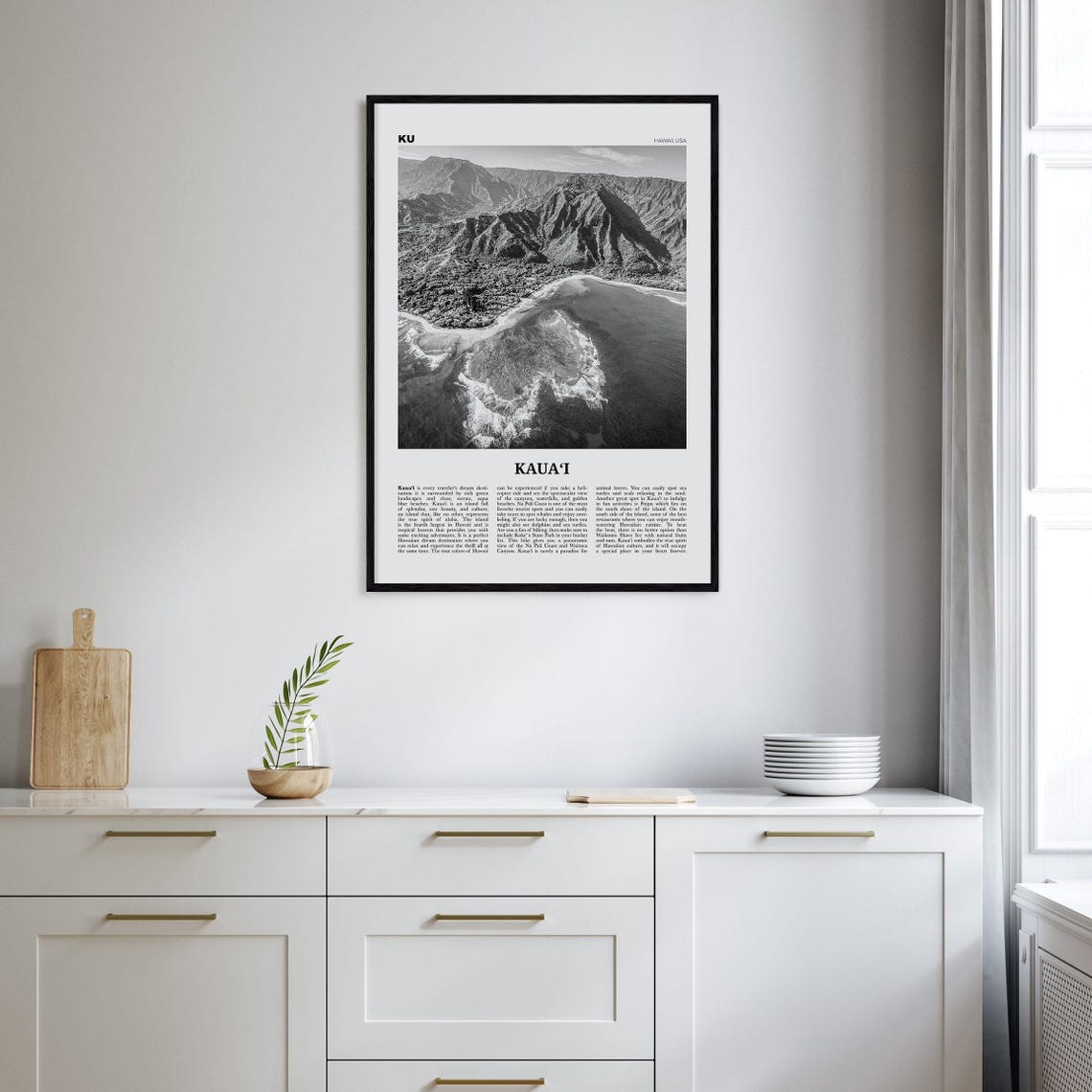 Kauai Black and White Travel Poster No. 1 - Image 2