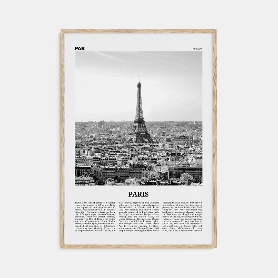 Paris Black and White Print, Eiffel Tower France