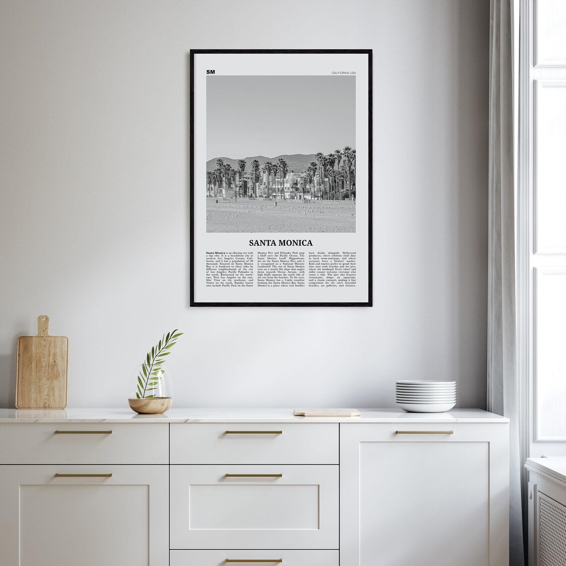 Santa Monica Black and White No. 2 Poster Print - Image 2