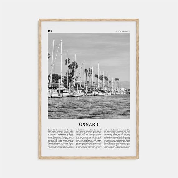 Oxnard Black And White Travel Poster