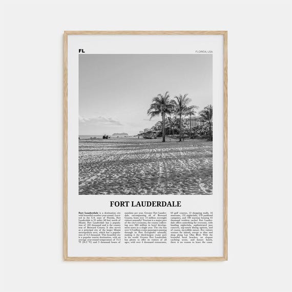 Fort Lauderdale Black and White No. 2 Travel Poster