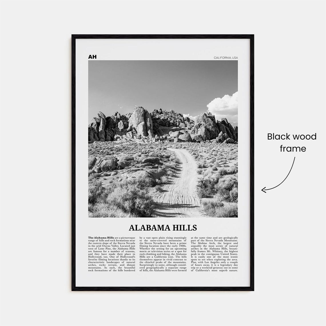 Alabama Hills Print Black And White Alabama Hills Wall Art Alabama Hills Poster Alabama Hills Photo Alabama Hills Wall Dcor California - Image 3