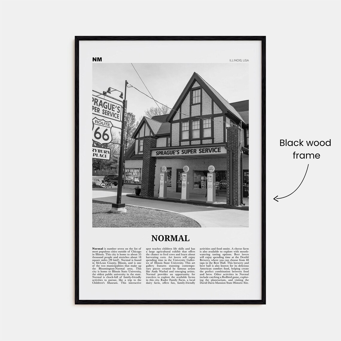 Illinois USA Map, Black and White Travel Poster - Image 3