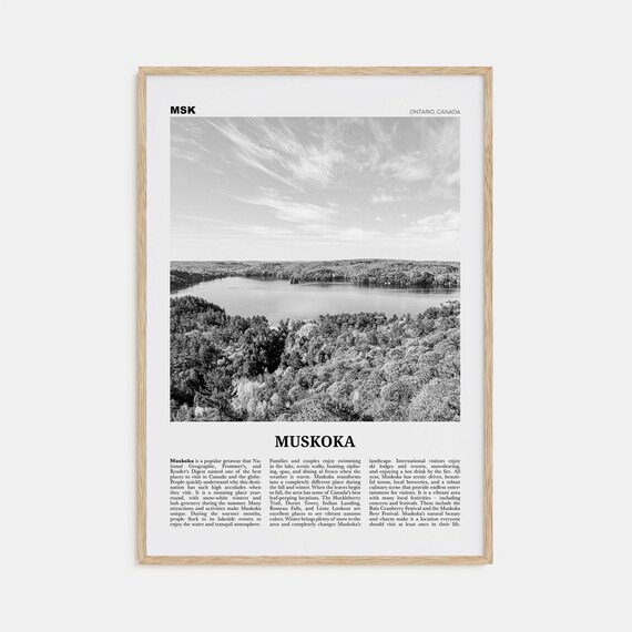 Muskoka Black And White Travel Poster, Ontario Canada