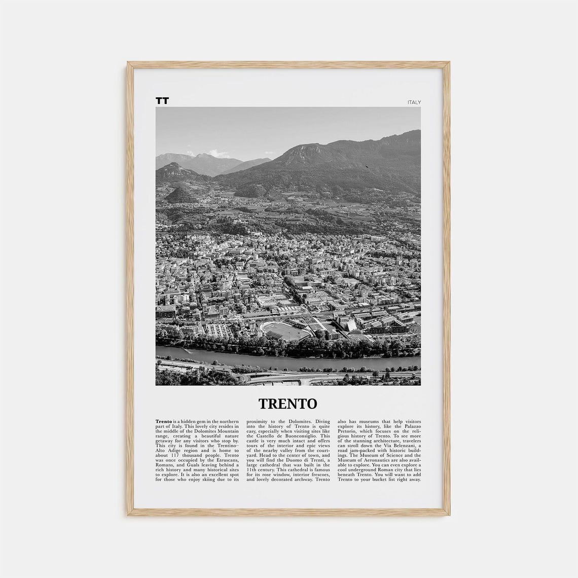 Trento Print Black And White Trento Wall Art Trento Poster Trento Photo Trento Wall Dcor Trento Map Italy