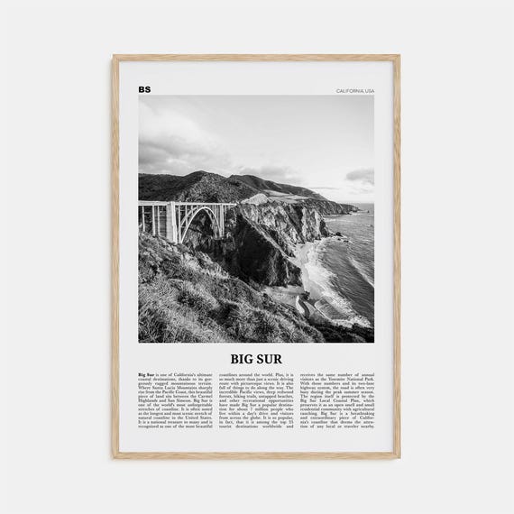 Big Sur Black and White No. 1 Travel Poster