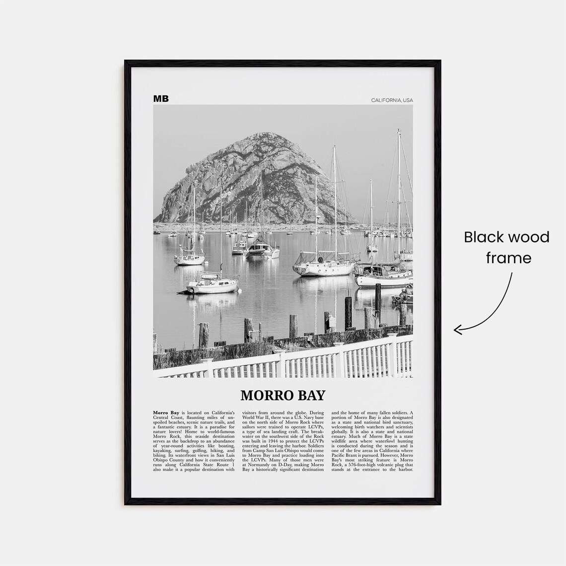 Morro Bay Black and White Photo No. 2 Travel Poster - Image 3
