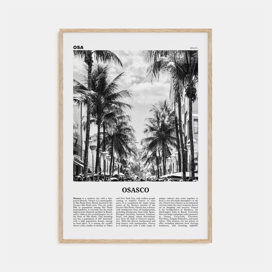 Osasco Black And White Travel Poster, Brazil