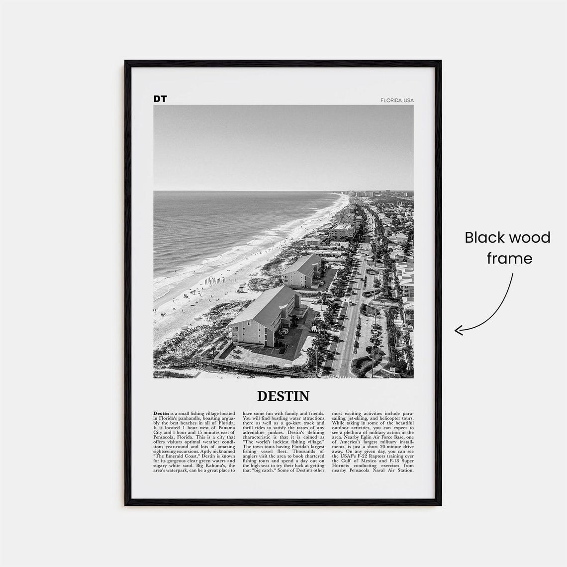 Destin Print Black And White No 2 Destin Wall Art Destin Poster Destin Photo Destin Wall Dcor Florida Usa United States America - Image 3