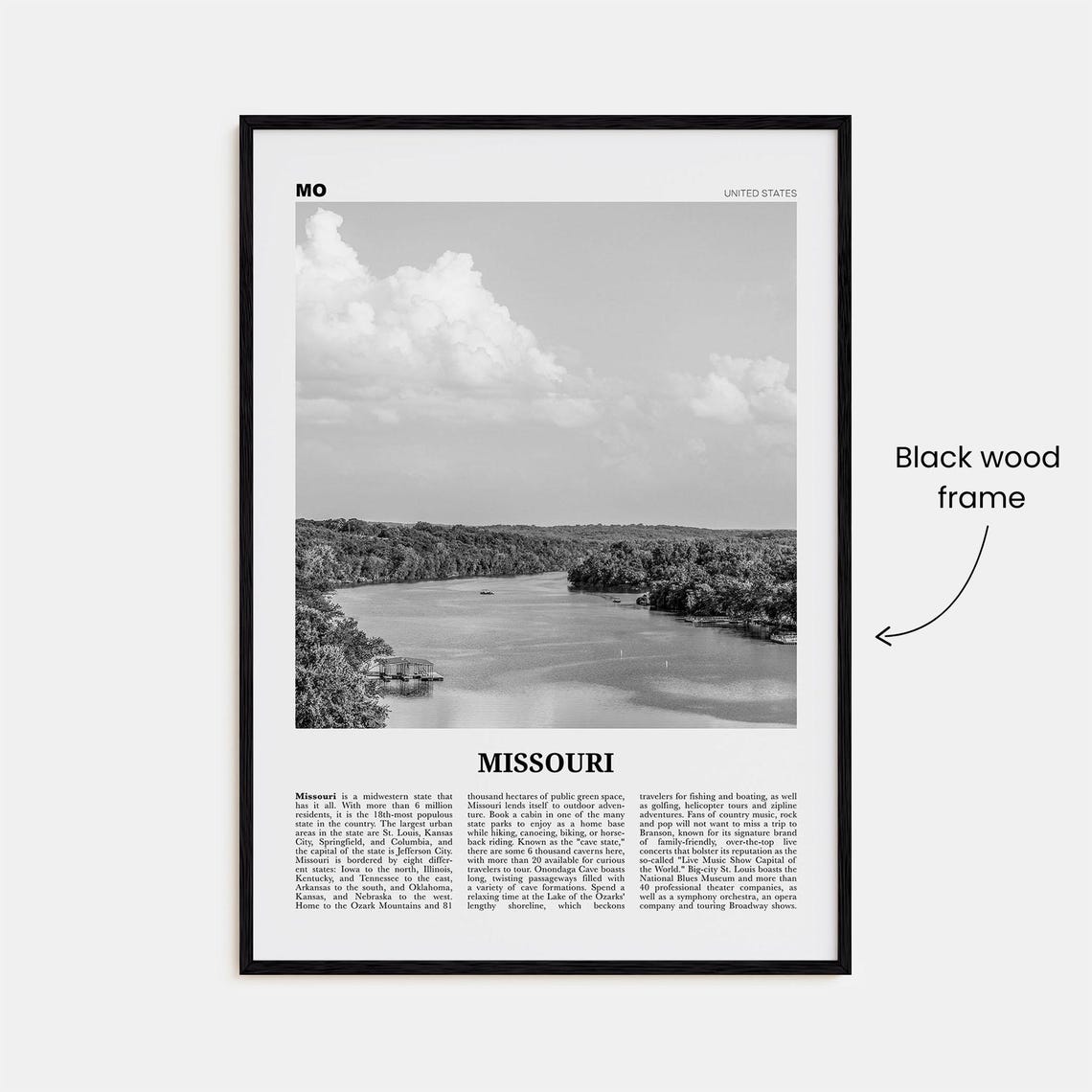 Missouri Print Black And White No 1 Missouri Wall Art Missouri Poster Missouri Photo Missouri Wall Decor Usa United States - Image 3