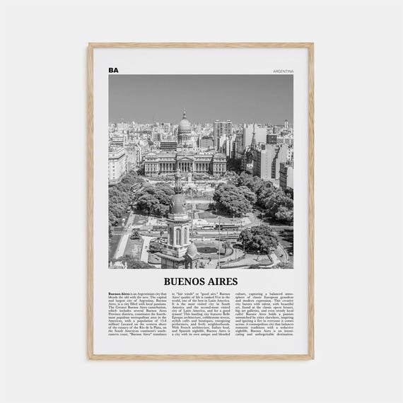 Buenos Aires Black and White No. 2 Travel Poster