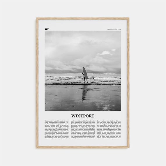 Westport, Washington Black-And-White Travel Poster