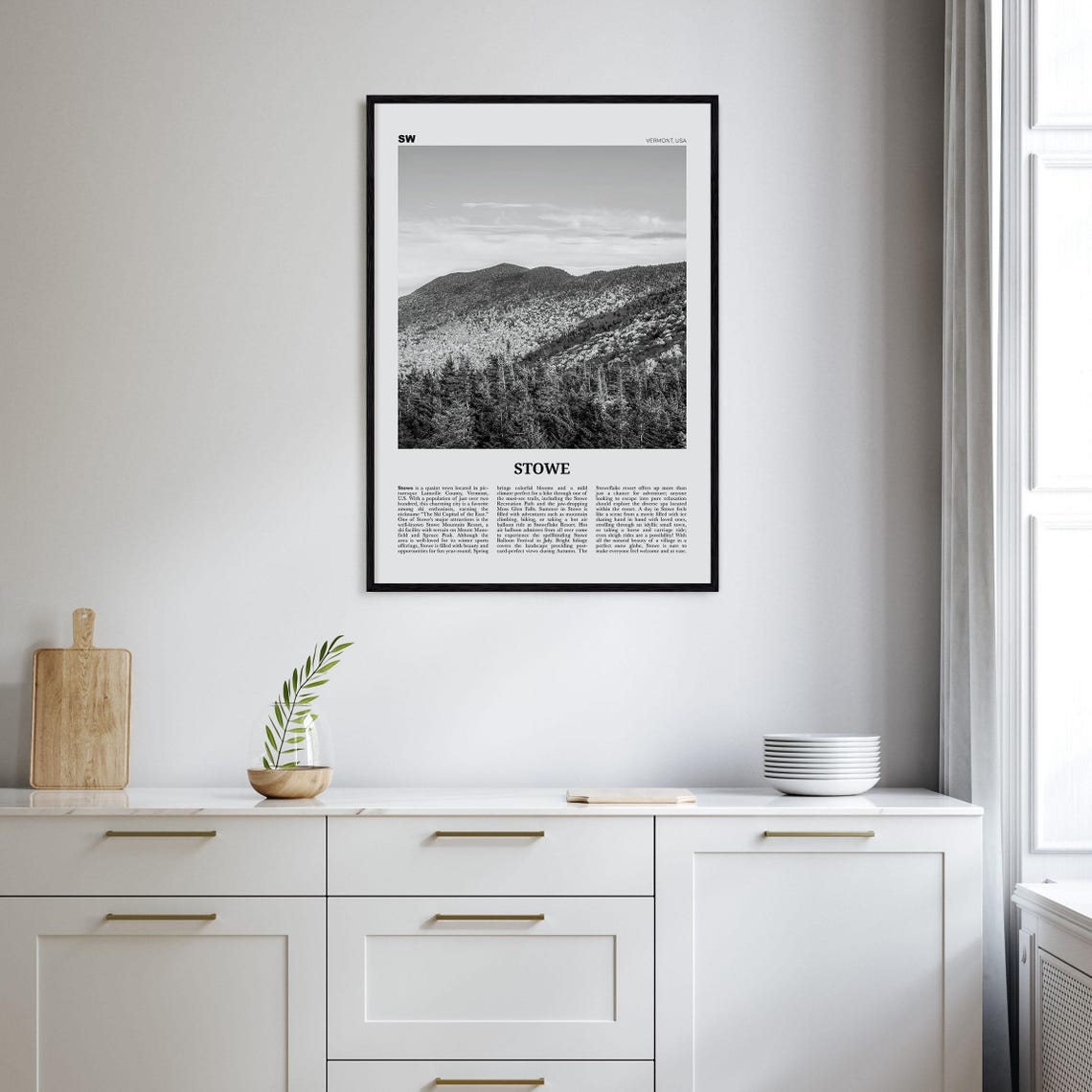 Stowe Black And White No. 2 Travel Poster, Vermont - Image 2