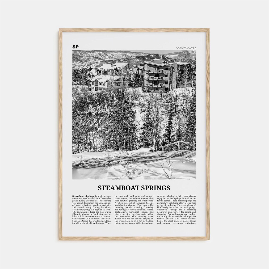 Steamboat Springs Black and White No. 2 Art Print