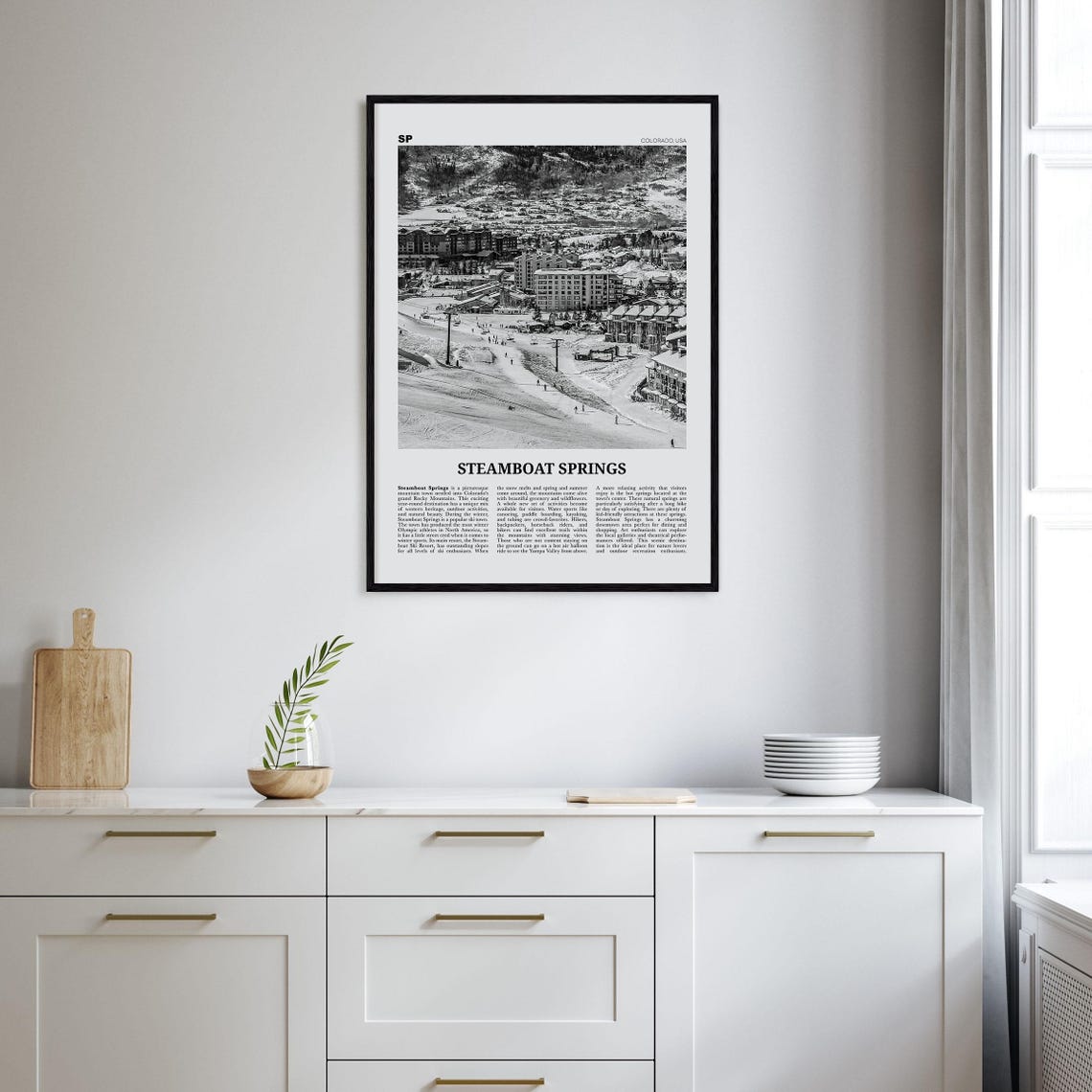 Steamboat Springs Print Black And White No 1 Steamboat Springs Wall Art Steamboat Springs Poster Steamboat Springs Photo Colorado Usa - Image 2