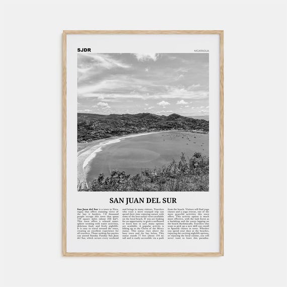 San Juan Del Sur Black And White Travel Poster