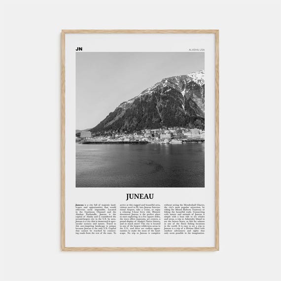 Juneau Black and White No. 1 Travel Poster, Alaska