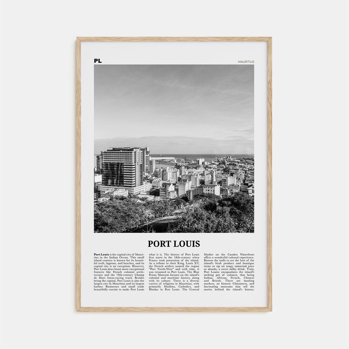 Port Louis Print Black And White Port Louis Wall Art Port Louis Poster Port Louis Photo Port Louis Wall Dcor Port Louis Map Mauritius