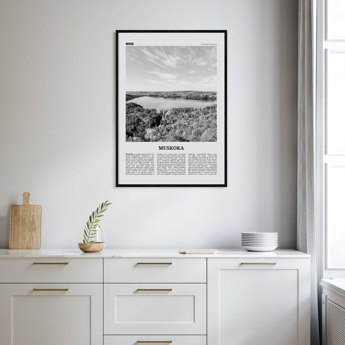 Muskoka Black And White Travel Poster, Ontario Canada - Image 2