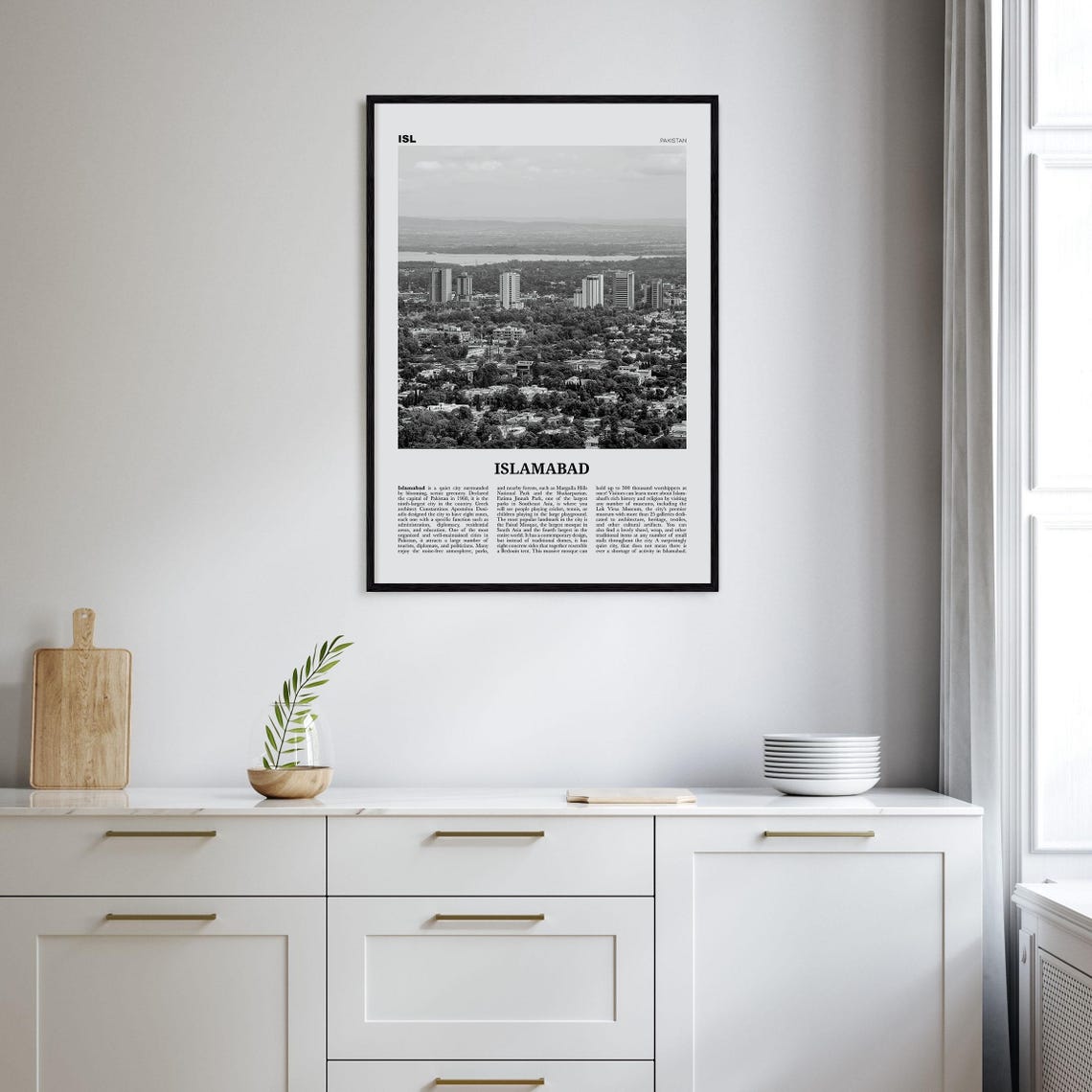 Islamabad Black and White Travel Poster, Pakistan - Image 2