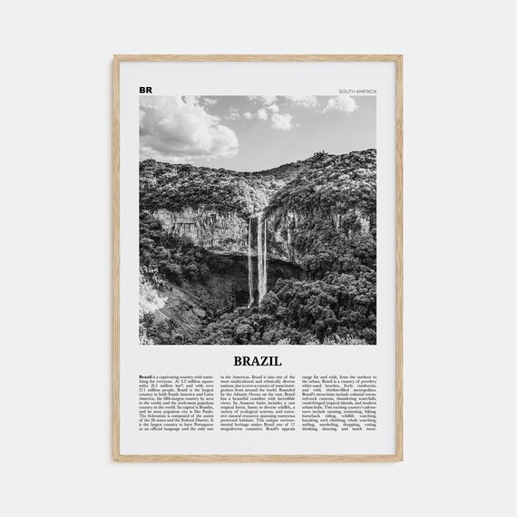 Brazil Black And White No 2, Brazil Travel Poster