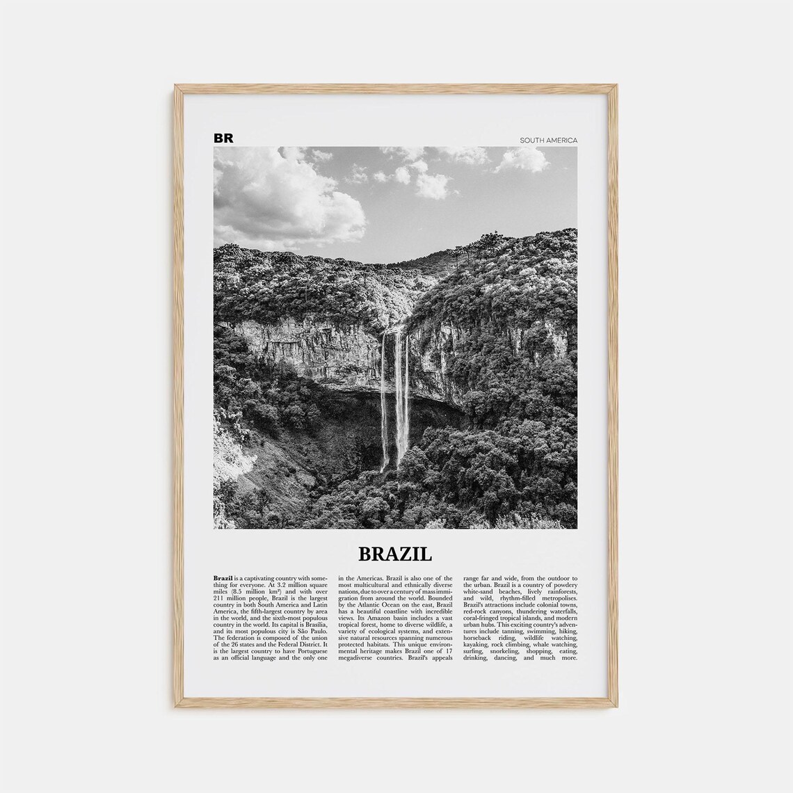 Brazil Black And White No 2, Brazil Travel Poster