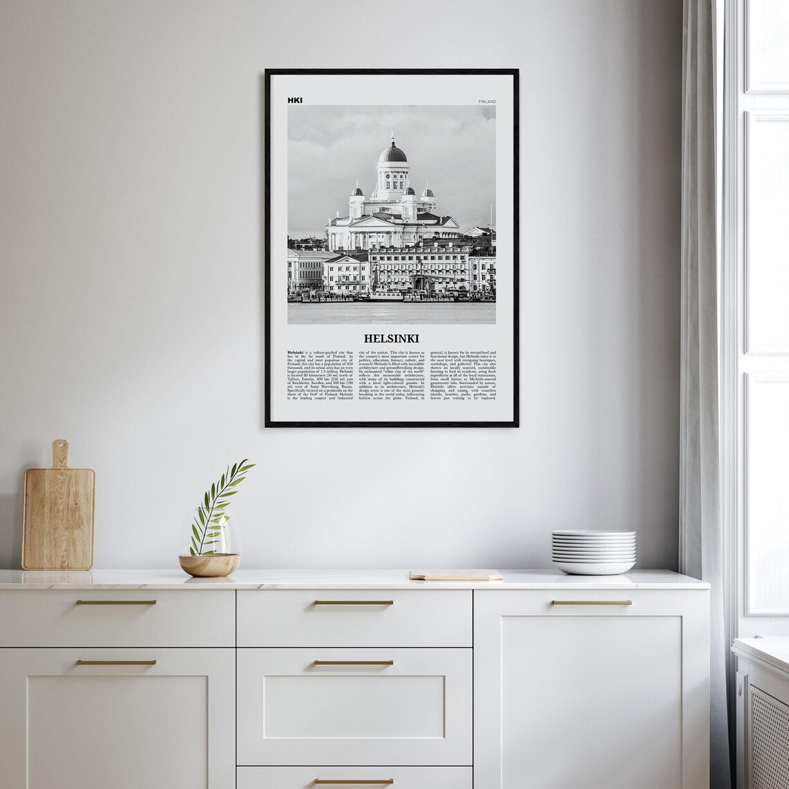 Helsinki Black And White Travel Poster, Finland - Image 2