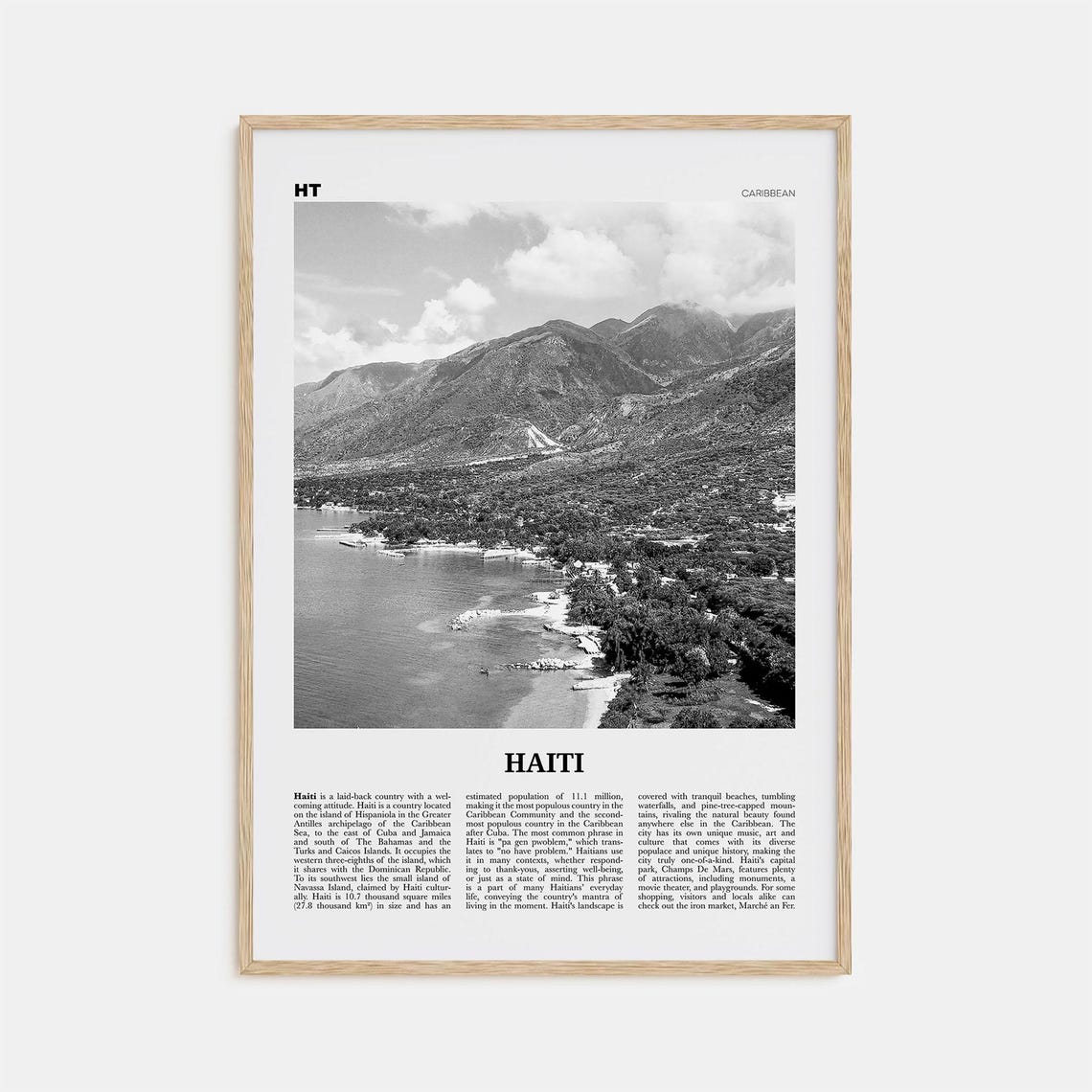 Haiti Black and White Poster, Haiti Wall Art