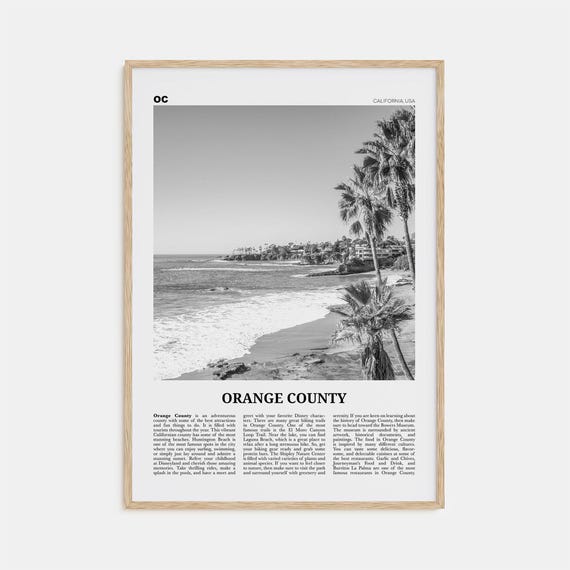 Orange County Black and White No. 1 Travel Poster