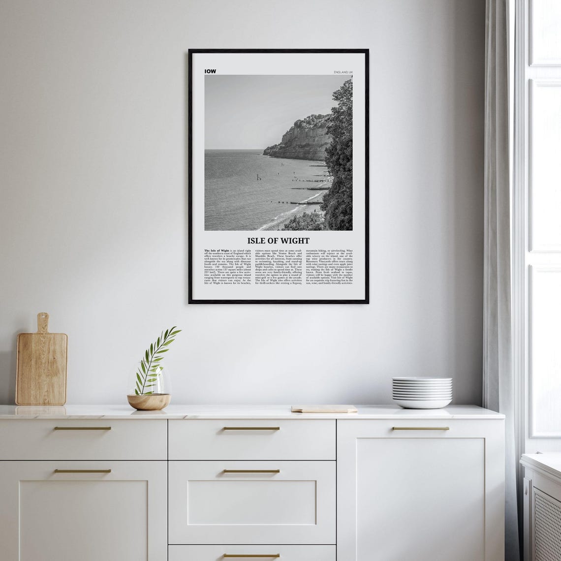 Isle Of Wight Print Black And White Isle Of Wight Wall Art Isle Of Wight Poster Isle Of Wight Photo Isle Of Wight Dcor England Uk - Image 2