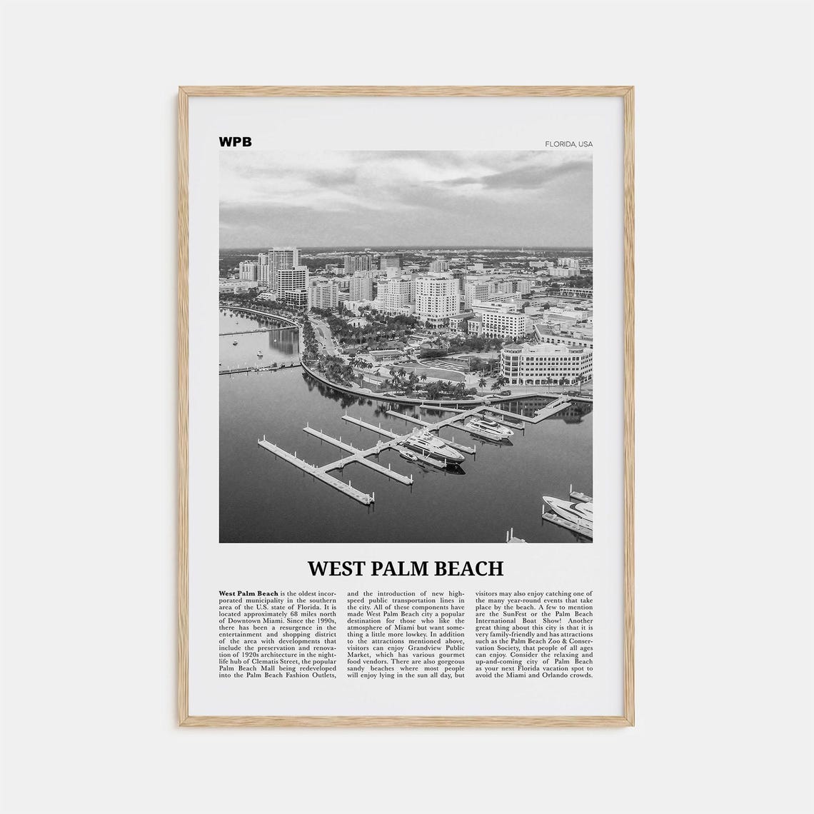 West Palm Beach No. 1 Black and White Travel Poster