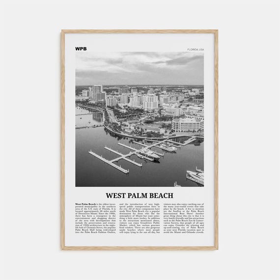 West Palm Beach No. 1 Black and White Travel Poster