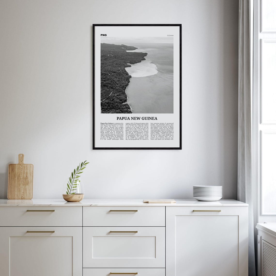 Papua New Guinea Black and White Travel Poster - Image 2