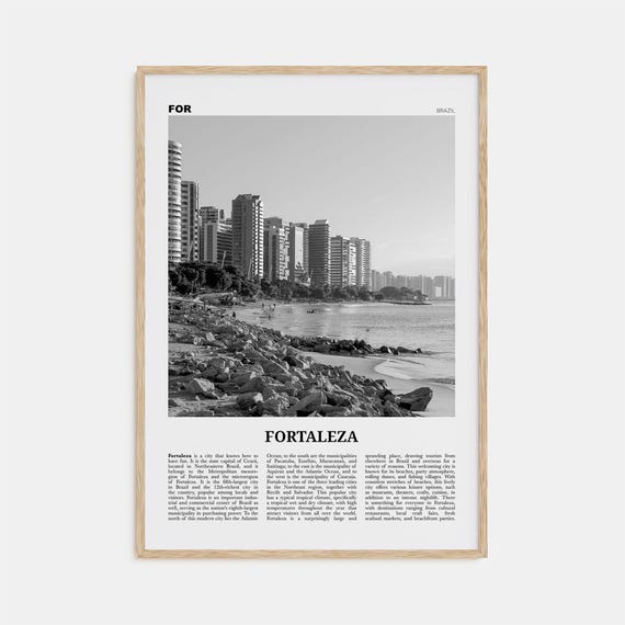 Fortaleza Black and White Travel Poster, Brazil