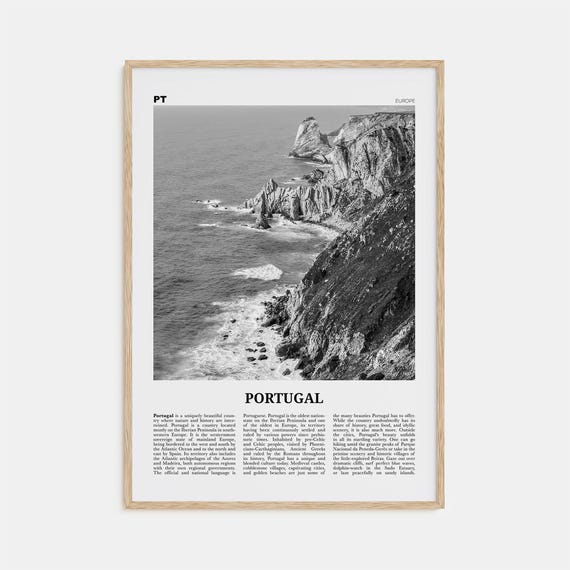Portugal Black and White Wall Art Print, Lisbon
