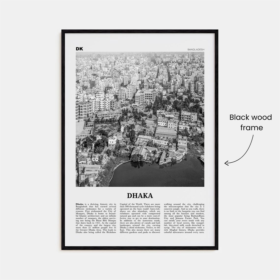 Dhaka Black and White Art Print, Bangladesh - Image 3