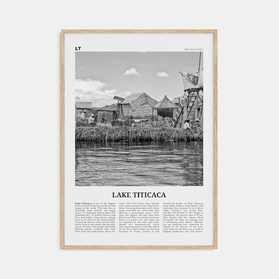 Lake Titicaca Black and White Art Print, Bolivia Peru