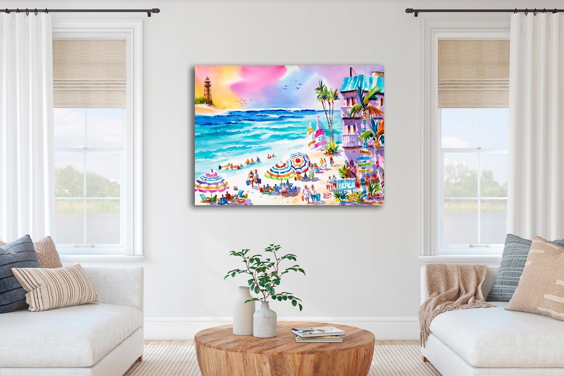 Fort Myers Beach, Sanibel Florida Watercolor Art Print - Image 2