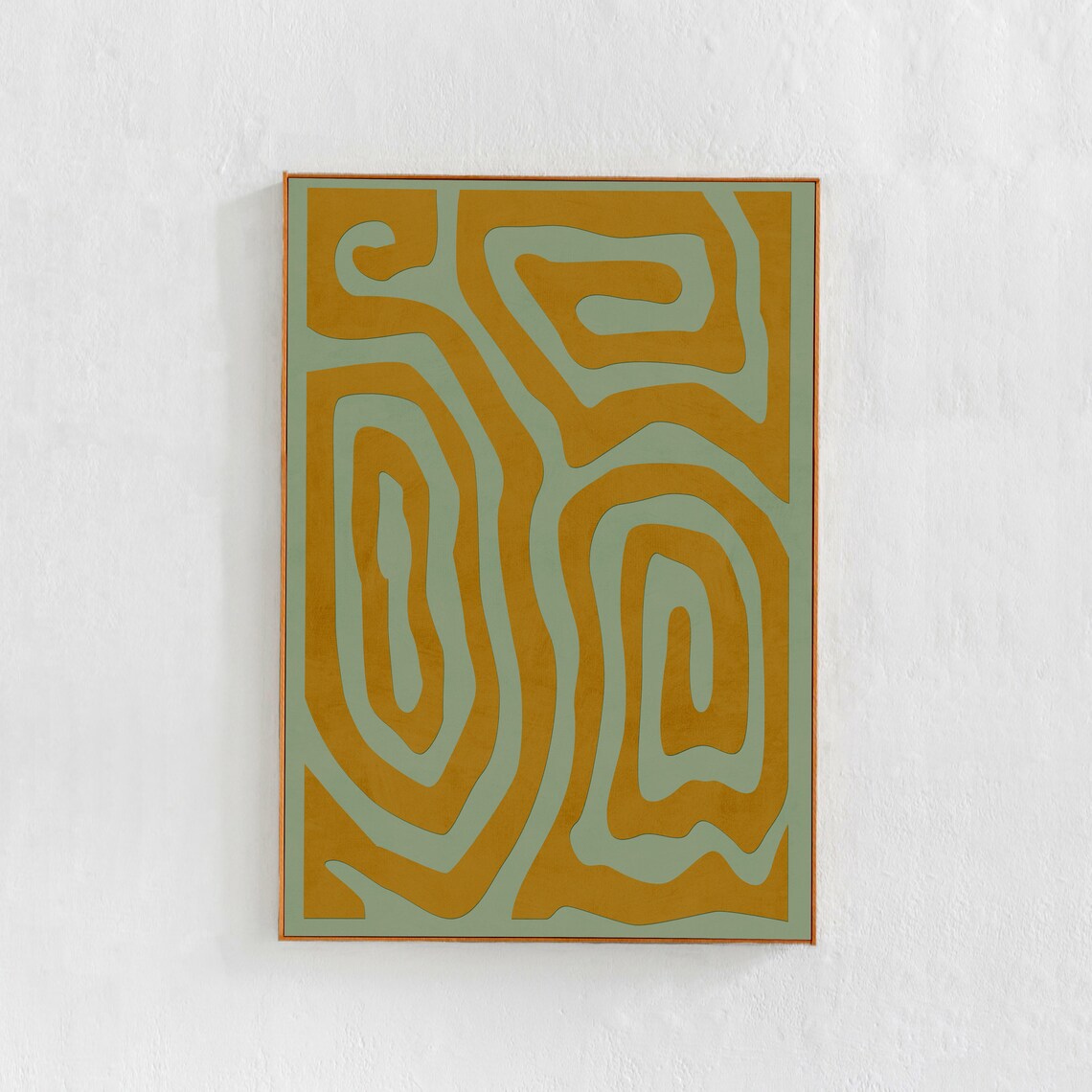 Abstract Yellow Mustard Scandi Boho Art Print