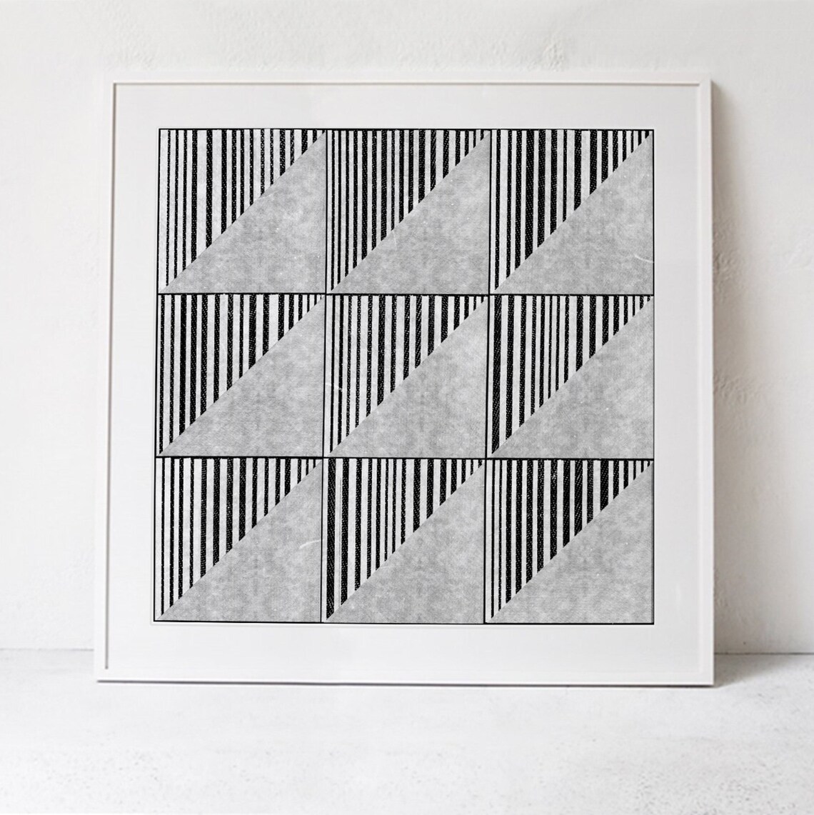 Black And White Geometric Art Print, Mid-Century Modern - Image 2