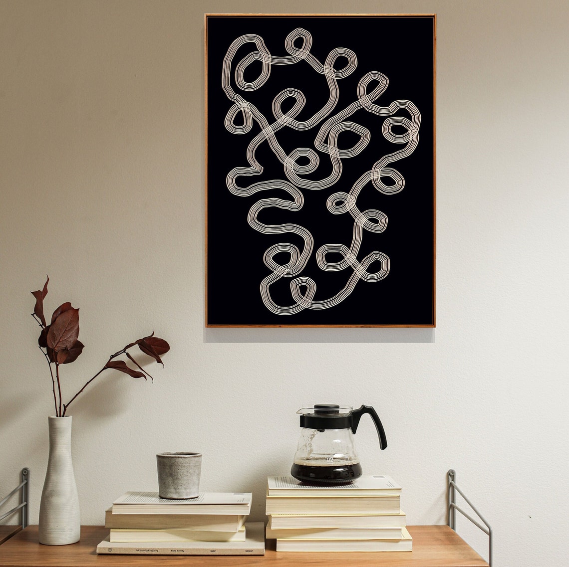 Scandi Modern Abstract Line Art Poster - Image 2