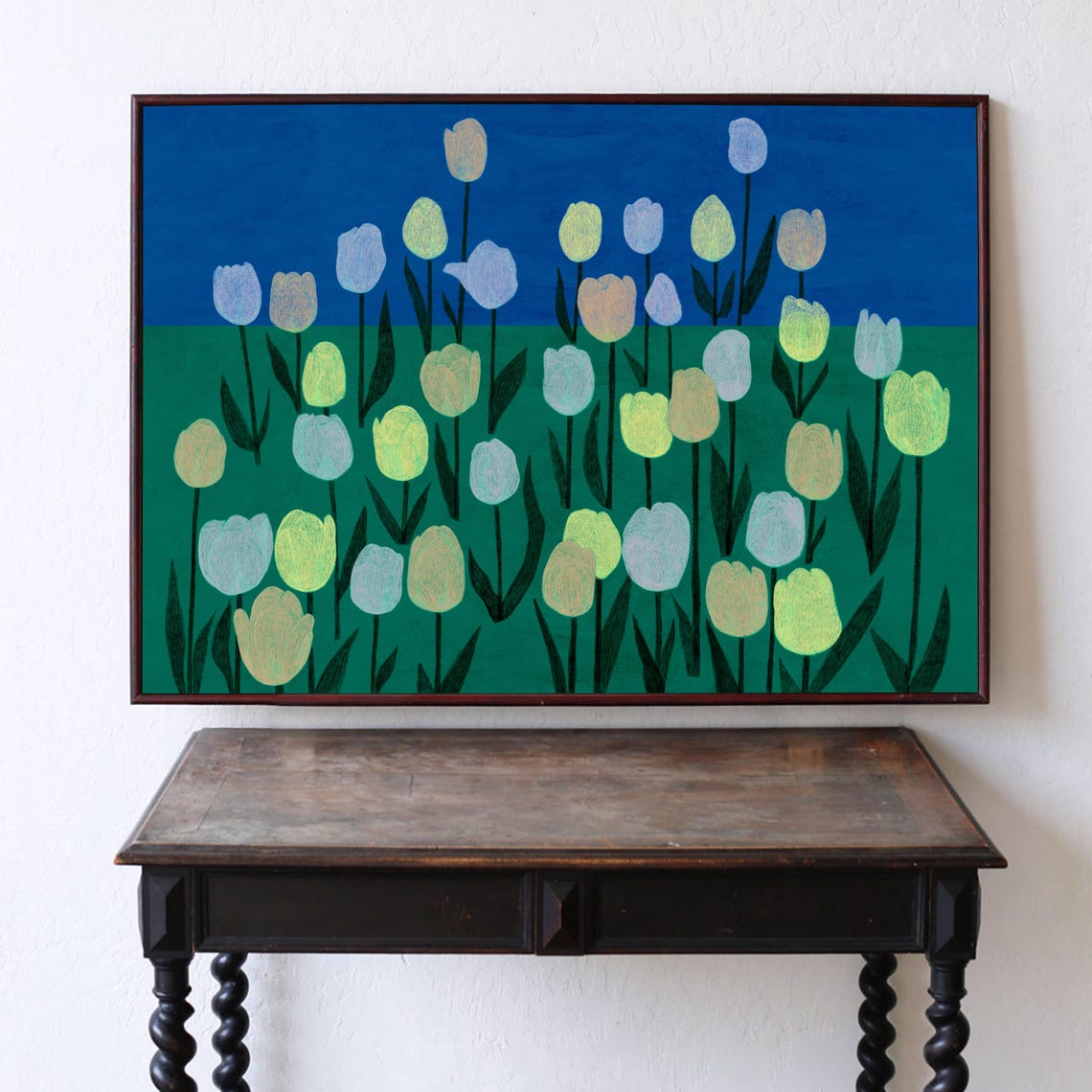 Floral Landscape Contemporary Horizontal Art Print - Image 2