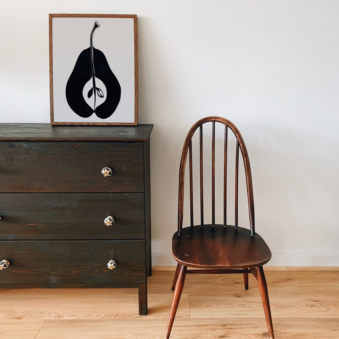 Pear Kitchen Decor, Scandinavian Modern Art Print - Image 3