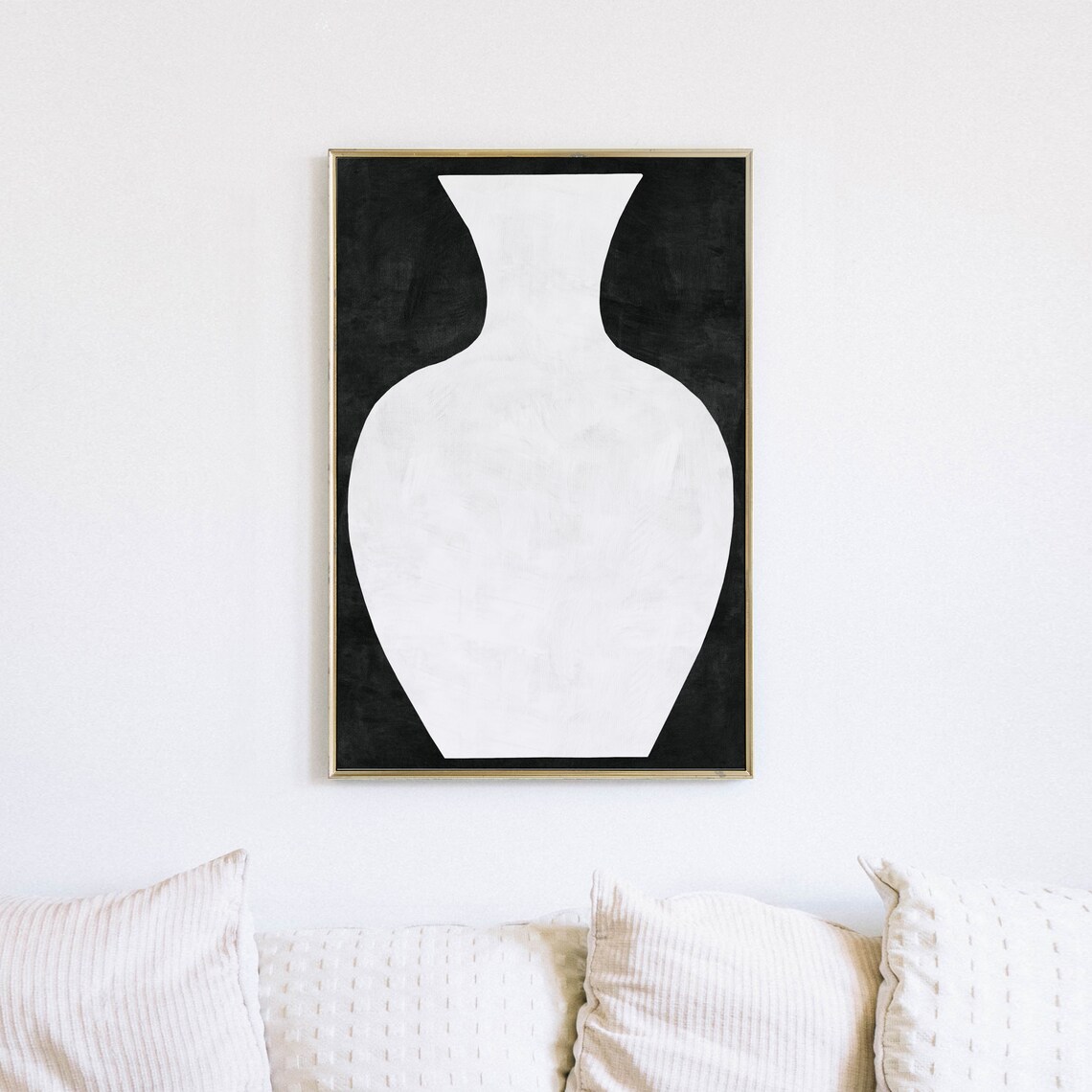 Black And White Vase Print, Scandinavian Poster