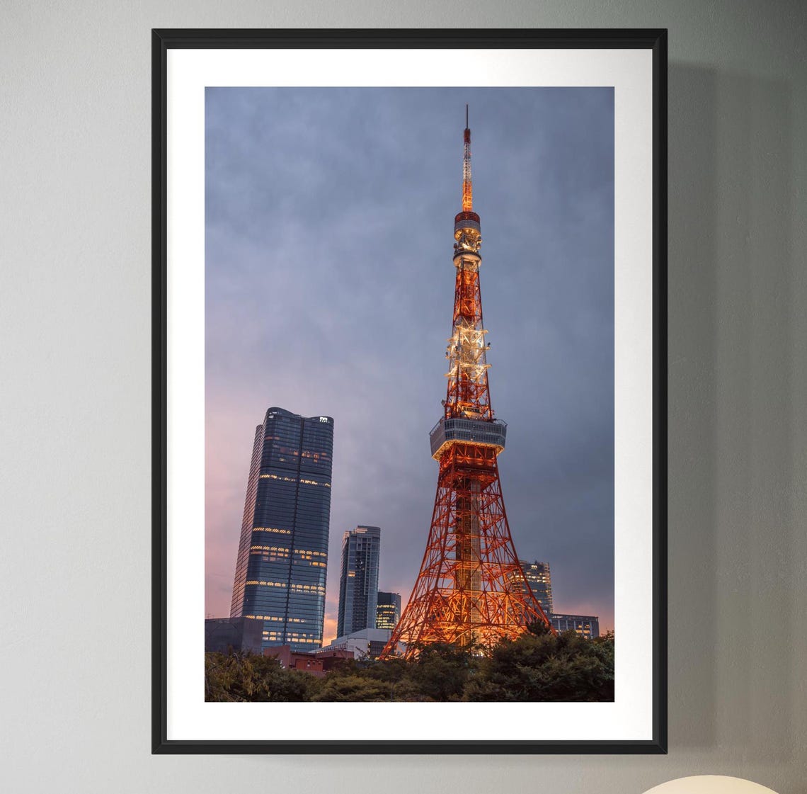 Tokyo Tower Illuminated At Dusk Japan Landmark Travel Photo Poster
