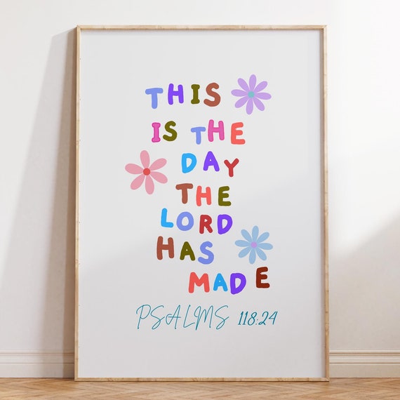 Retro Christian Wall Print Psalms Scripture Christian Poster Bible Verse Wall Decor Art Christian Gift